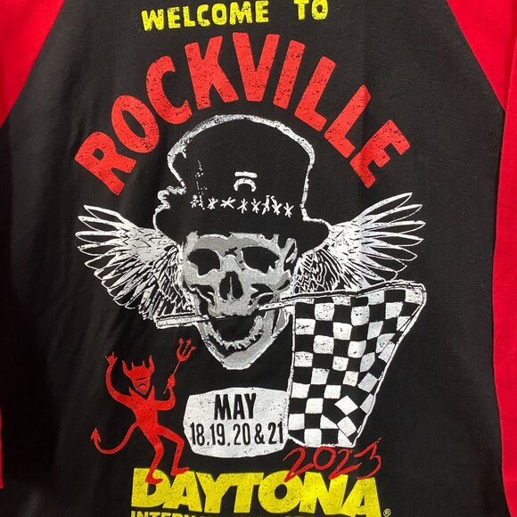 Welcome To Rockville 2023 Daytona 3/4 Long Sleeve T-Shirt XL - Picture 2 of 4